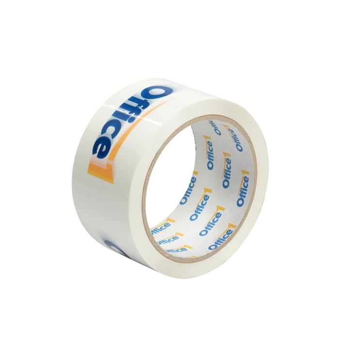 Тиксо, PVC, 48 mm х 50 m, бяло, с един цвят печат