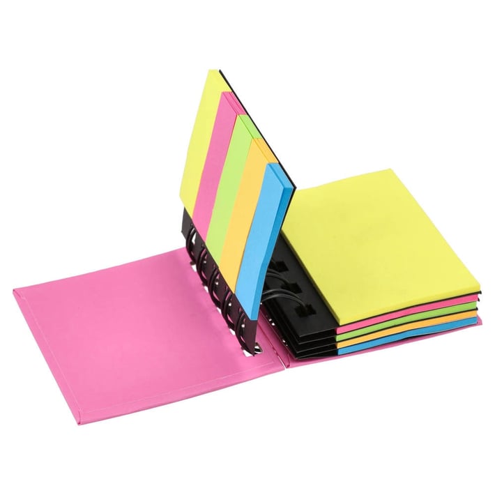 Самозалепващи се листчета и индекси Biro Time Index Book, 5 цвята, розова книга