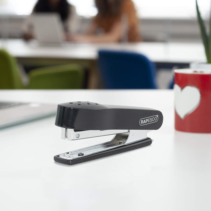 Rapesco Телбод, мини, 10/4, за 12 листа, черен, с включени 1000 телчета