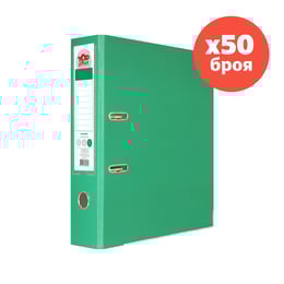 Top Office Класьор, 8 cm, PP, с метален кант, несглобен, зелен, 50 броя