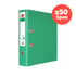 Top Office Класьор, 8 cm, PP, с метален кант, несглобен, зелен, 50 броя