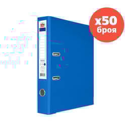 Top Office Класьор, 5 cm, PP, с метален кант, несглобен, син, 50 броя