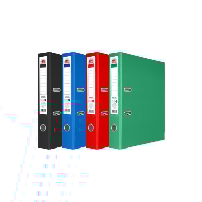 Top Office Класьор, 5 cm, PP, с метален кант, несглобен, червен, 50 броя