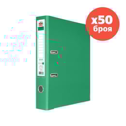 Top Office Класьор, 5 cm, PP, с метален кант, несглобен, зелен, 50 броя