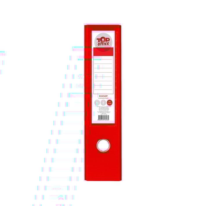 Top Office Класьор, 8 cm, PP, с метален кант, червен