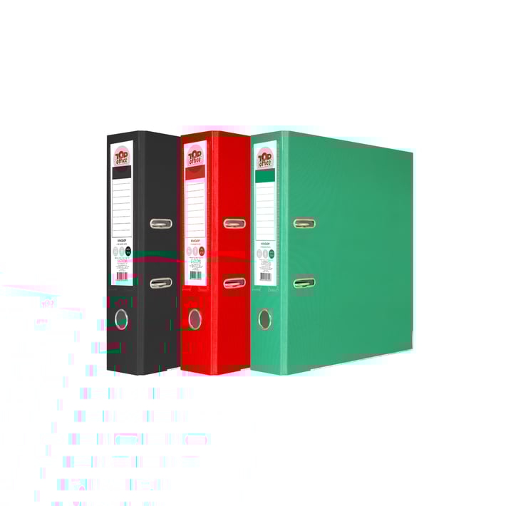 Top Office Класьор, 8 cm, PP, с метален кант, червен