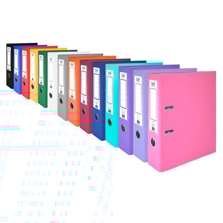 Colori Класьор, 8 cm, PP, с метален кант, несглобен, аквамарин, 50 броя
