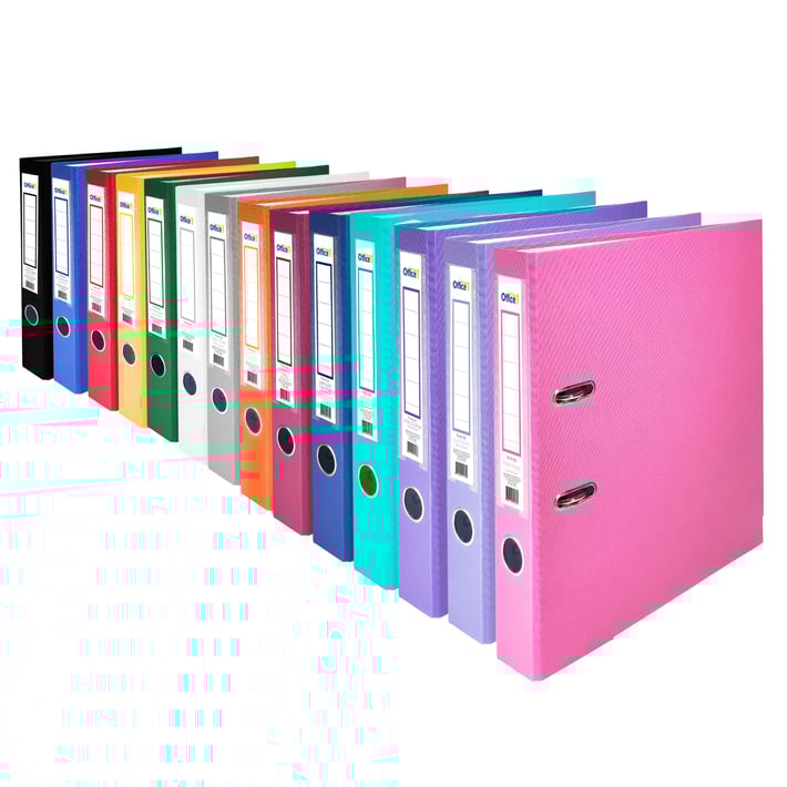 Office 1 Класьор, 5 cm, PP, с метален кант, несглобен, син, 50 броя