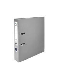 Office 1 Класьор, 5 cm, PP, с метален кант, несглобен, сив, 50 броя