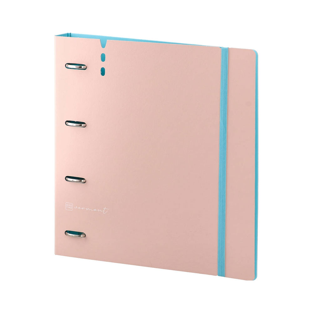 Папка Biro Time Vermont, А4, с 4 ринга и ластик, праскова