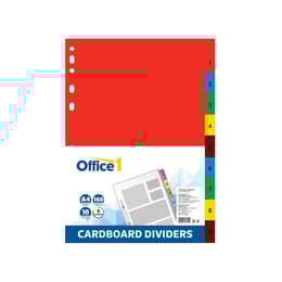Office 1 Разделител, картонен, A4, 160 g/m2, с номерация, 10 броя