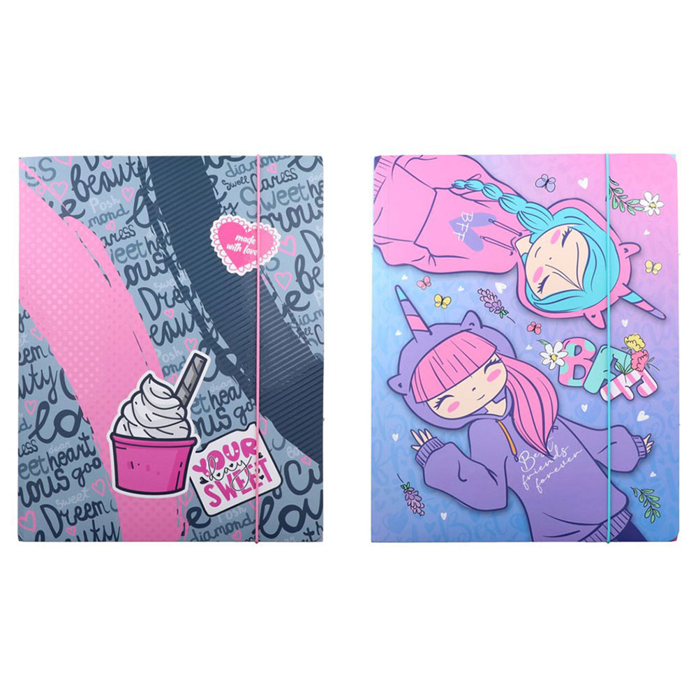 Папка Play Apex 10, с ластик, за момичета, 10 mm, асорти, 1 брой