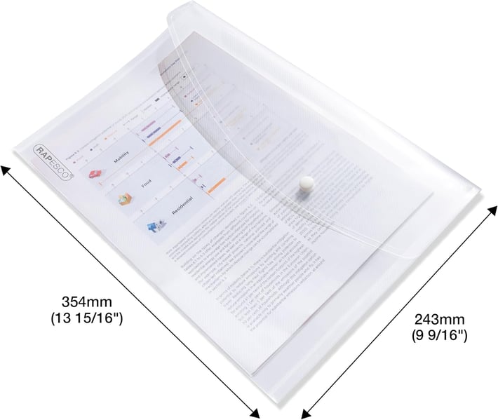 Rapesco Папка Eco GRS, PP, с копче, A4+, прозрачна, 10 броя
