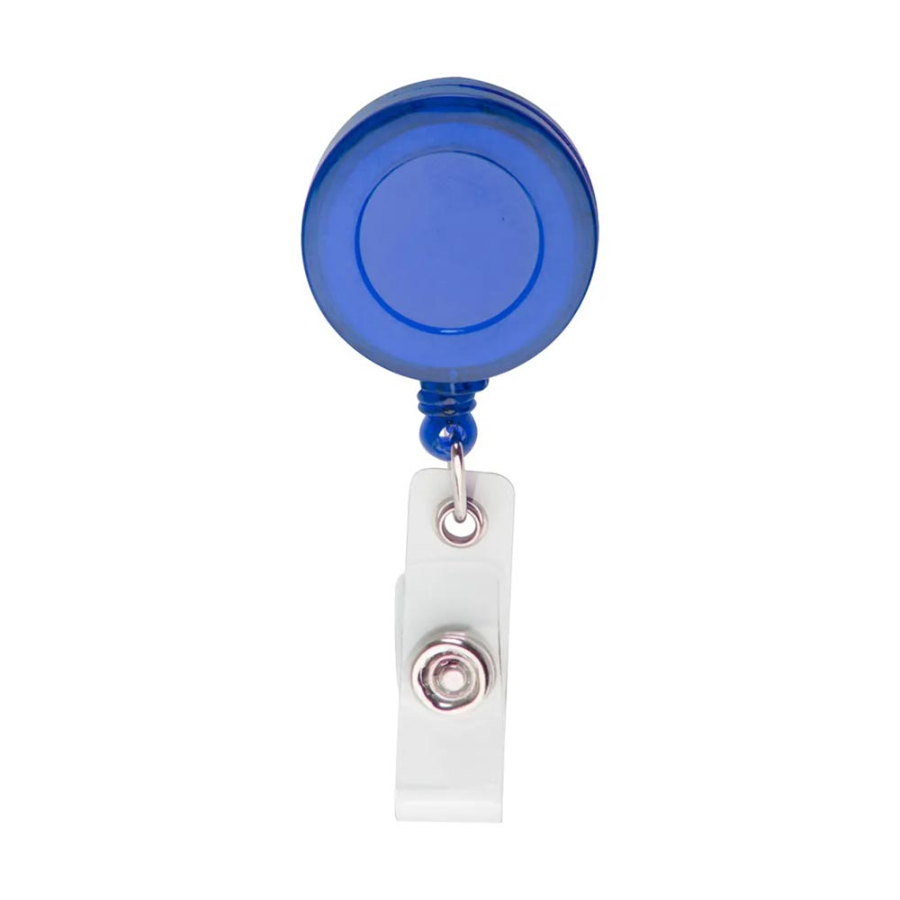 Cool Ретрактор Slope, ролетен държач за бадж, с клипс, кръгъл, прозрачно-син