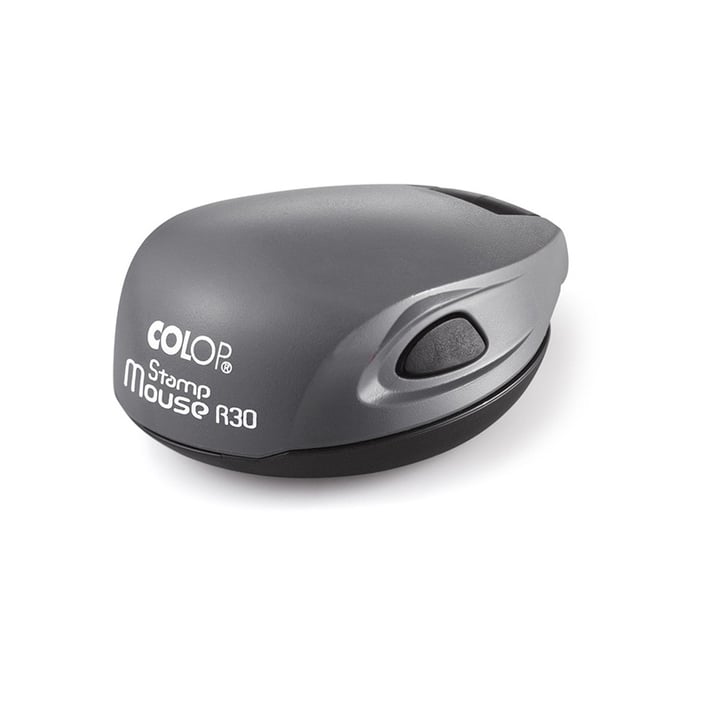 Colop Печат Stamp Mouse R 30, джобен, кръгъл, 30 mm, сив