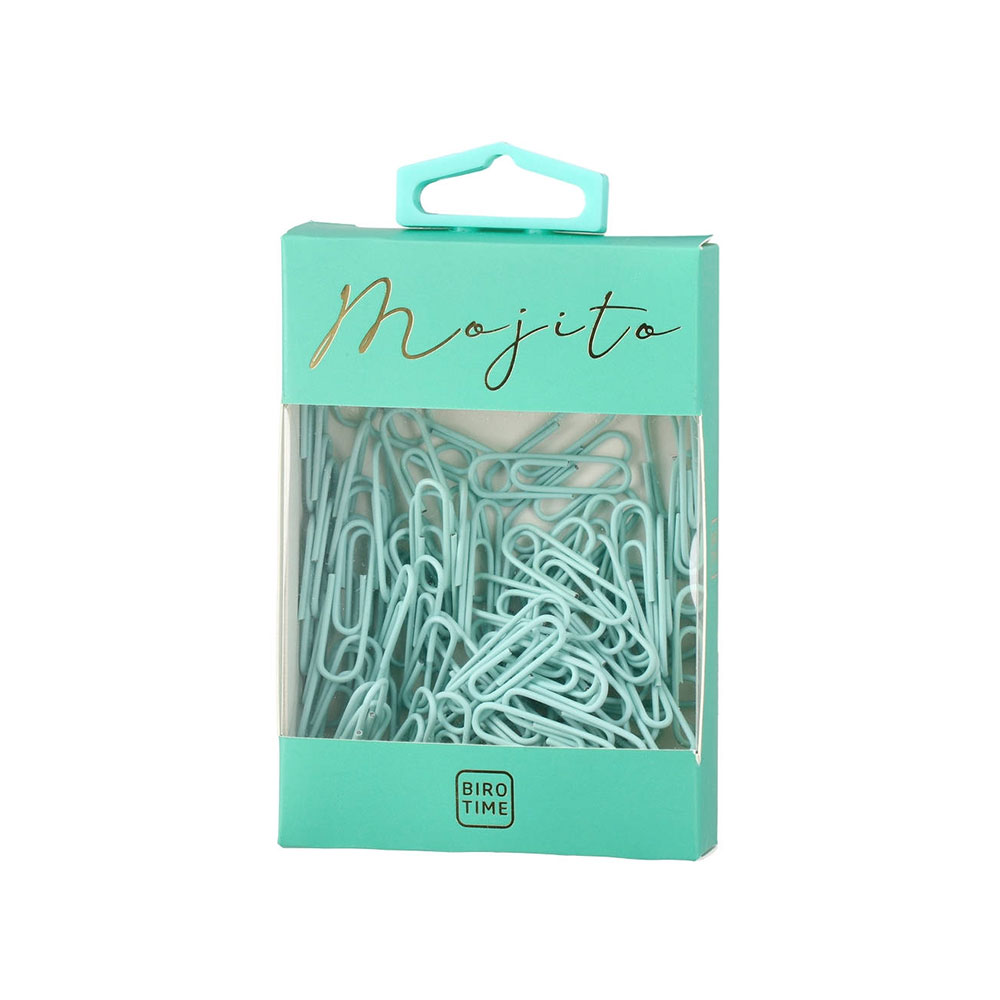 Кламери Biro Time Angelite, 28 mm, мента, 100 броя