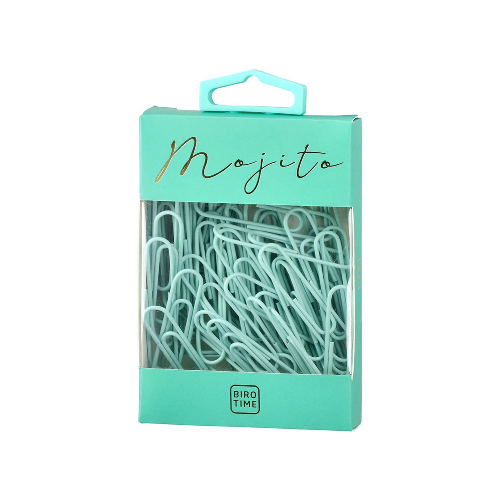 Кламери Biro Time Fluorite, 50 mm, мента, 100 броя