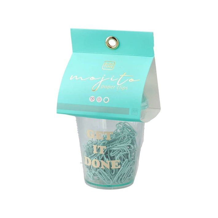 Кламери Biro Time Lolite, в чаша, мента, 150 броя