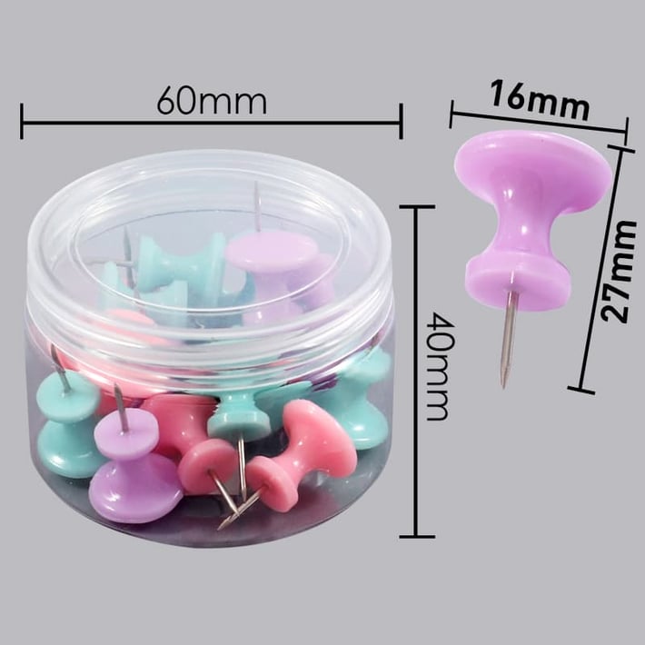 Foska Пинчета, 27 mm, 20 броя, пастелни, в кутия