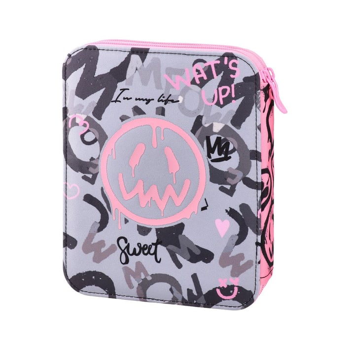 Несесер Statovac Double Grande, с два ципа, пълен, розов