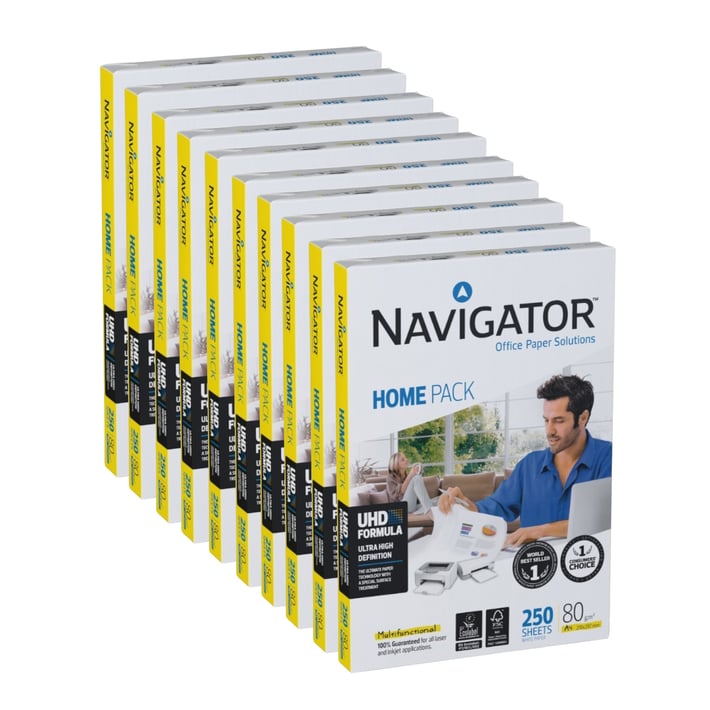 Navigator Копирна хартия Home Pack, А4, 80 g/m2, 250 листа, 10 пакета