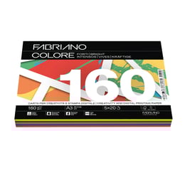 Fabriano Копирна хартия Colore, A3, 160 g/m2, асорти, 5 цвята х 20 листа