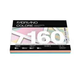 Fabriano Копирна хартия Colore, A4, 160 g/m2, асорти, 5 цвята х 20 листа