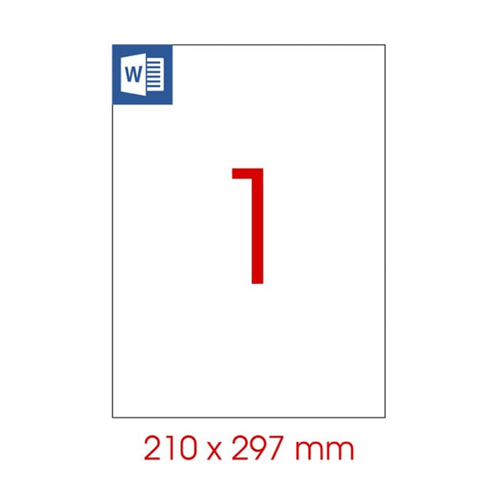 Tanex Самозалепващи етикети, A4, 210 х 297 mm, полиестерни, бели, 25 листа