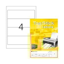 Top Stick Самозалепващи етикети, A4, 192 х 59 mm, 4 броя, 100 листа