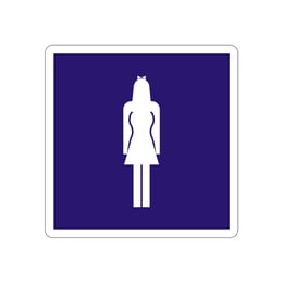 Office 1 Самозалепващ етикет, пиктограма „Жени“