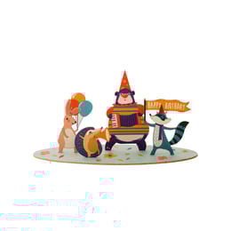Gespaensterwald 3D картичка, Happy Birthday party, дървена