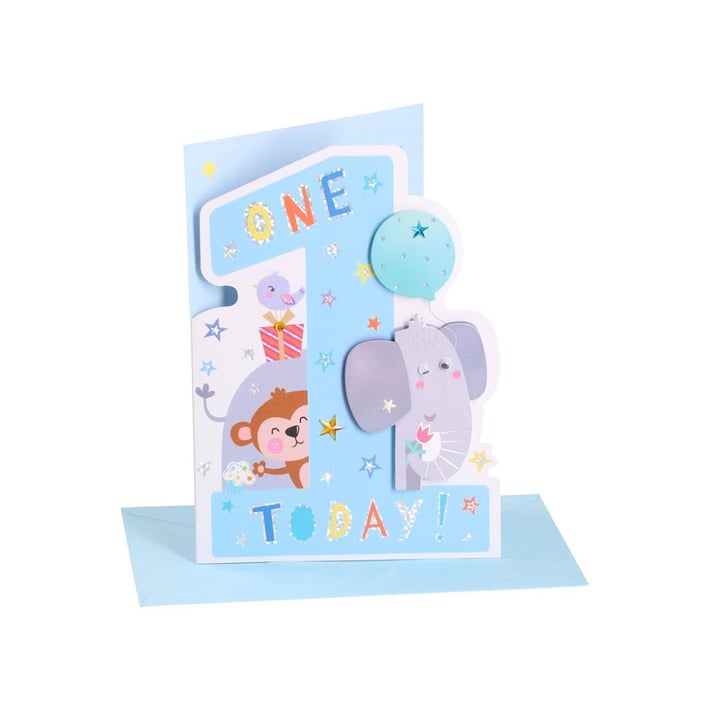 Картичка Festa, за първи рожден ден, детска, асорти, 1 брой