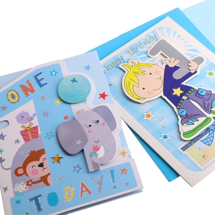 Картичка Festa, за първи рожден ден, детска, асорти, 1 брой