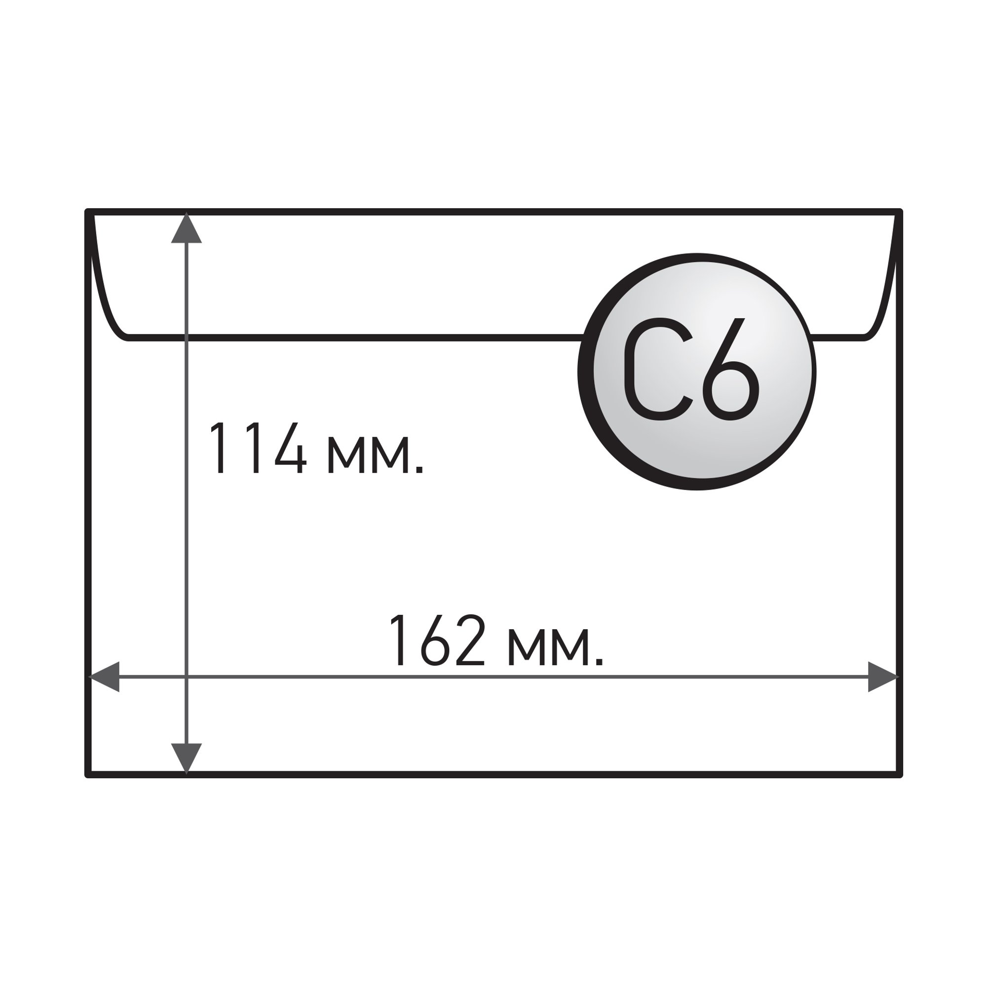 Top Office Пощенски плик, C6, 114 x 162 mm, хартиен, със самозалепваща лента, бял, 1000 броя