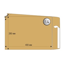 Top Office Плик, E4, 280 x 400 mm, хартиен, с разширение, със самозалепваща лента, кафяв, 250 броя