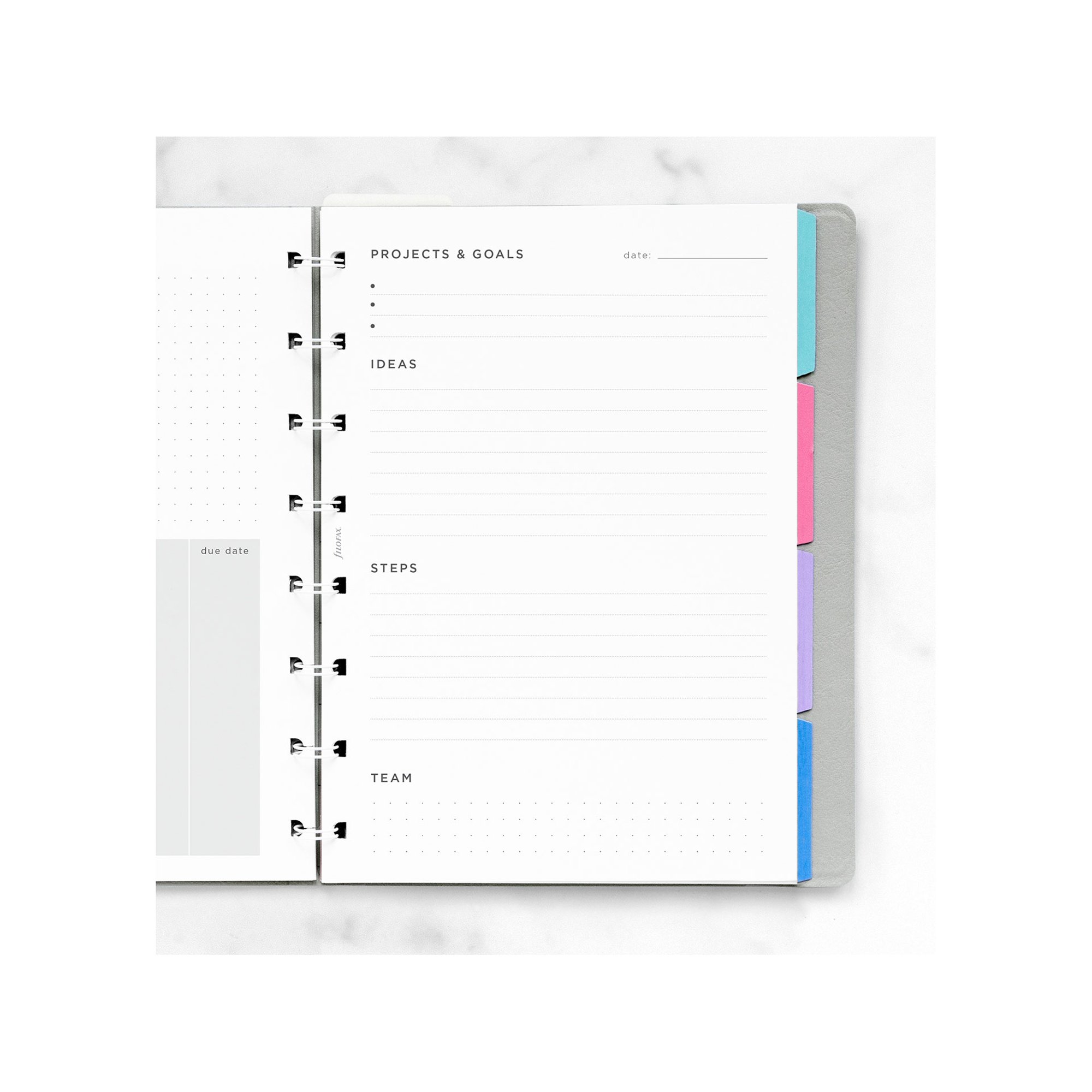 Filofax Пълнител за тефтер, A5, за проекти и цели, 56 листа