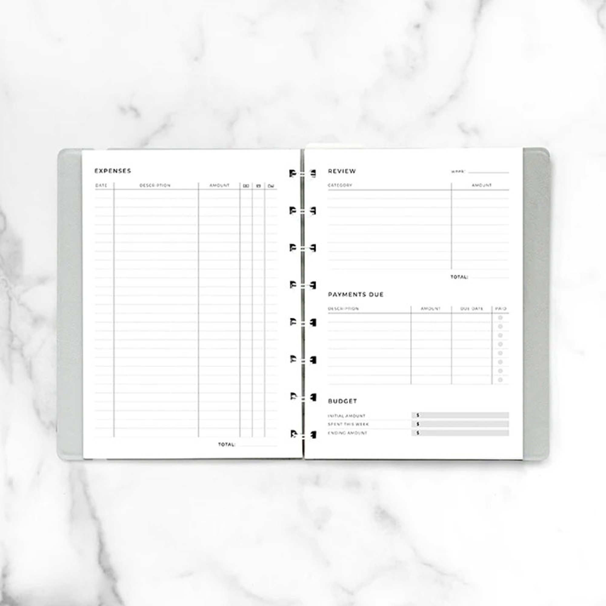 Filofax Пълнител за тефтер Minimal, A5, описване на разходи