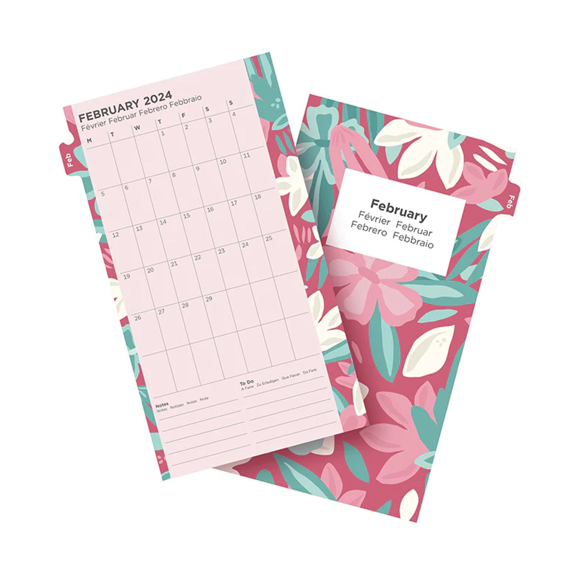 Filofax Пълнител за органайзер Floral Personal, за 2024 година, 1 седмица на 2 страници