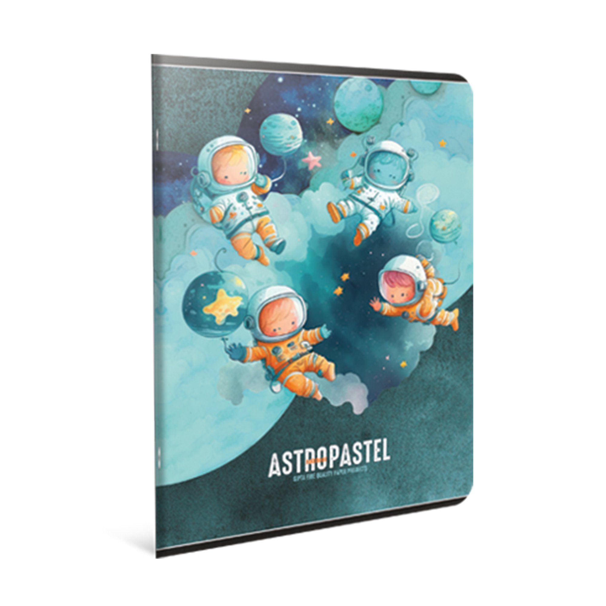 Gipta Тетрадка Astropastel, А4, бяла хартия, широки редове, картонена корица, 60 листа