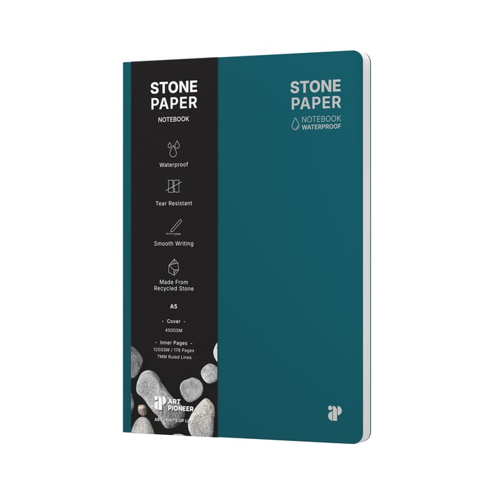 Art Pioneer Тетрадка Stone Paper, A5, твърда корица, 88 листа, тъмносиня