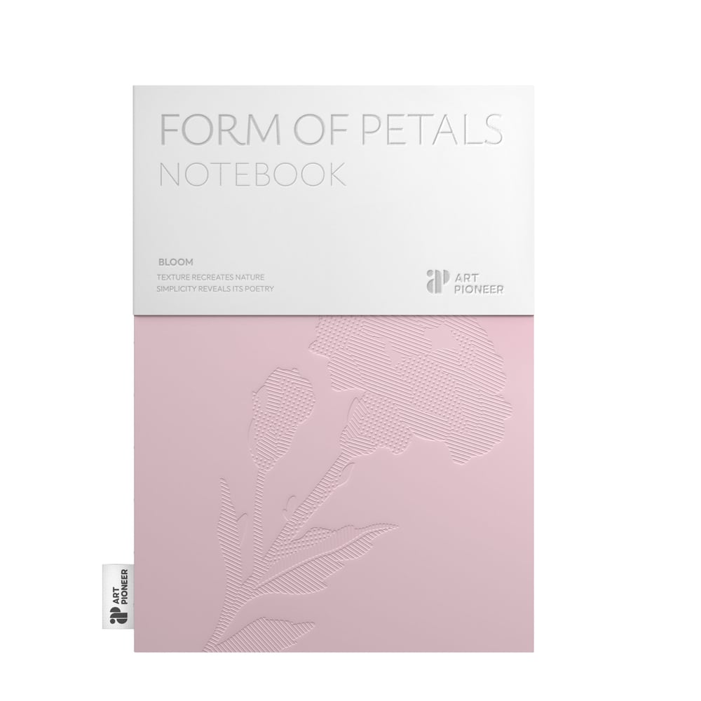 Art Pioneer Тетрадка Floral Exposed Spine, A5, твърда корица, 96 листа, розова