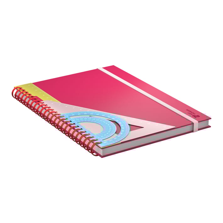 Art Pioneer Тетрадка, A5, широки редове, със спирала, 80 листа, червена