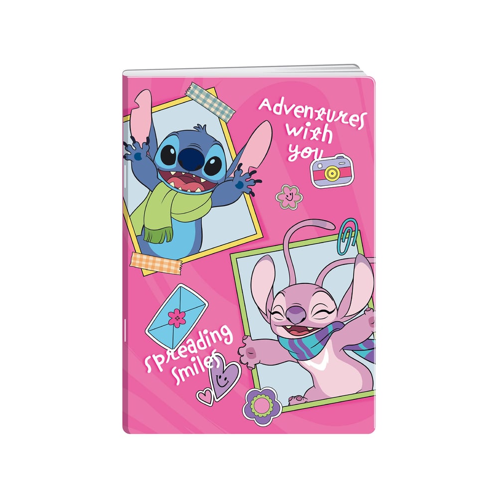 Disney Тетрадка Stitch&Angel, A5, големи квадратчета 8 x 8 mm, офсетова хартия, 20 листа