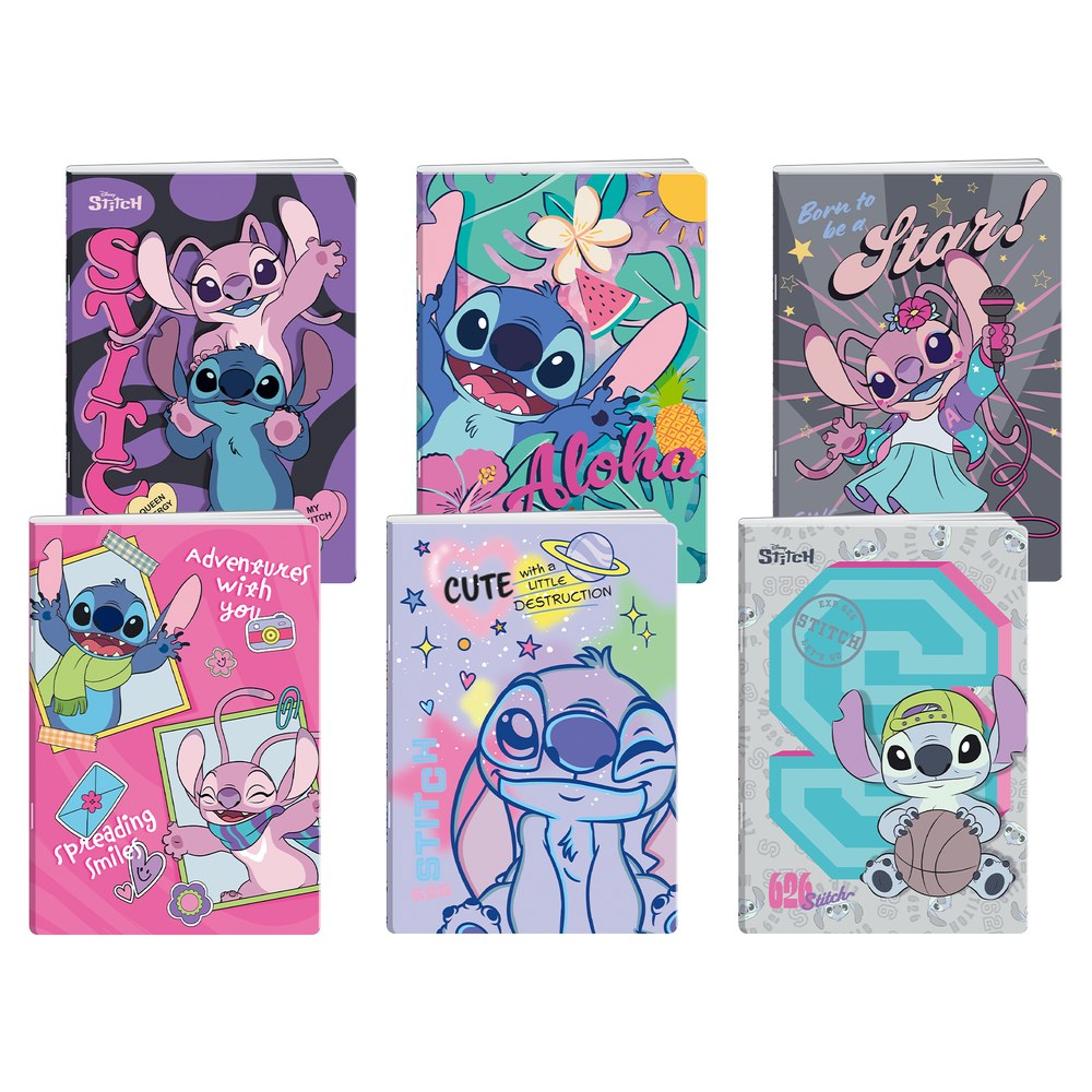 Тетрадка Best Buy Premium, Stitch, A4, широки редове, офсетова хартия, 50 листа, асорти, 1 брой