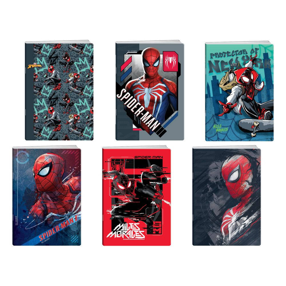 Тетрадка Best Buy Premium, Spiderman, A5, бели листове, офсетова хартия, 50 листа, асорти, 1 брой