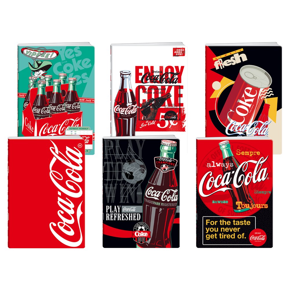 Тетрадка Best Buy Premium, Coca Cola, A4, на квадратчета, офсетова хартия, 50 листа, асорти, 1 брой