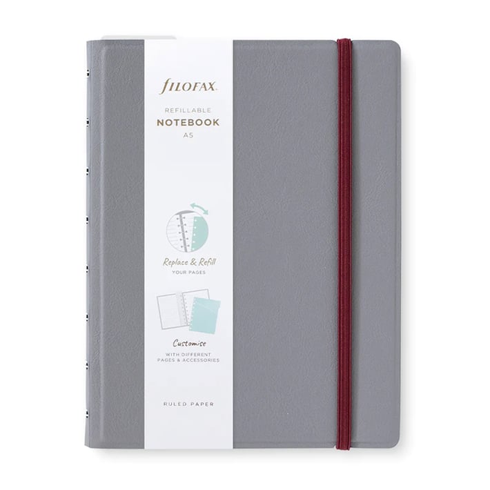 Filofax Тефтер Classic Bright, A5, на редове, графит