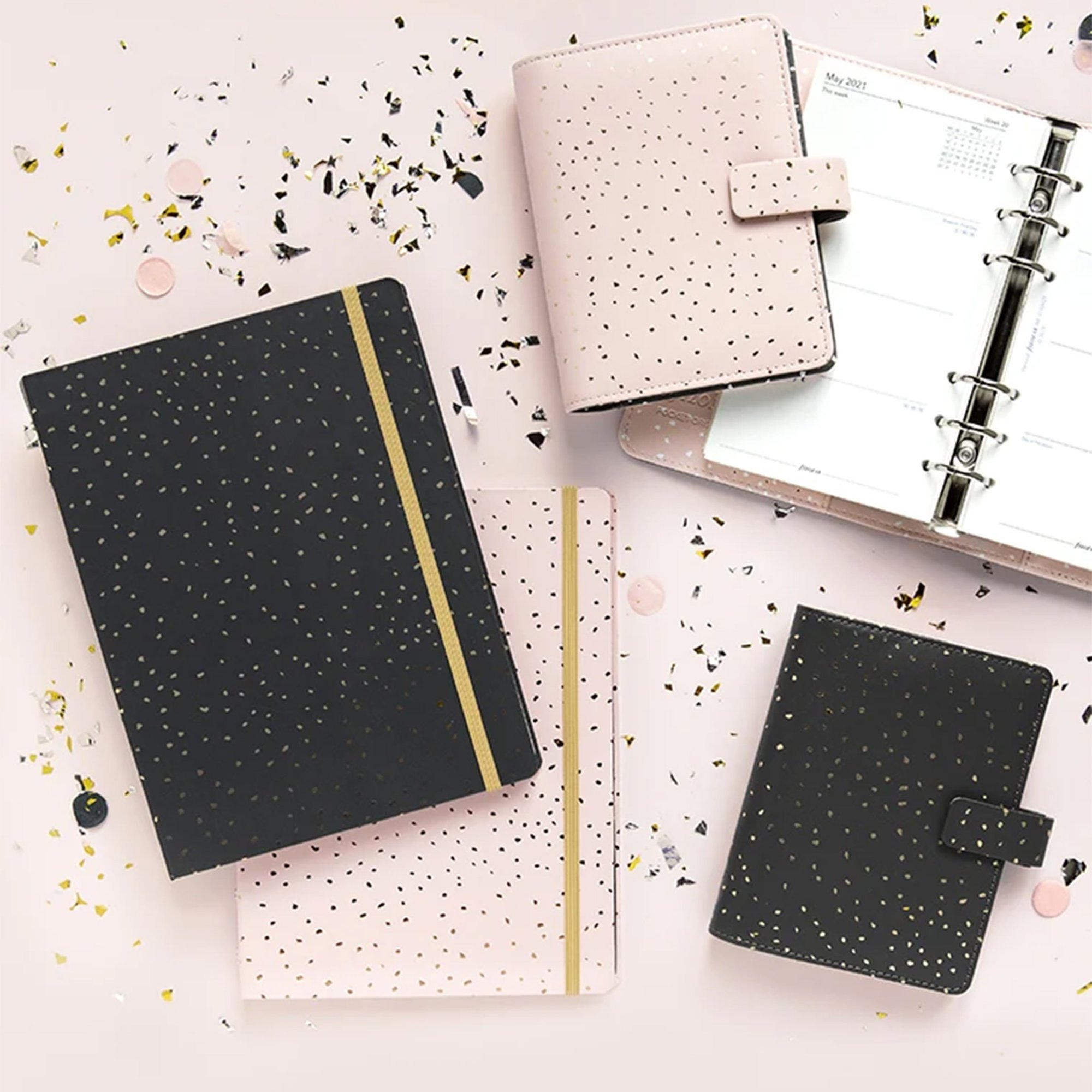 Filofax Тефтер Confetti, A5, черен