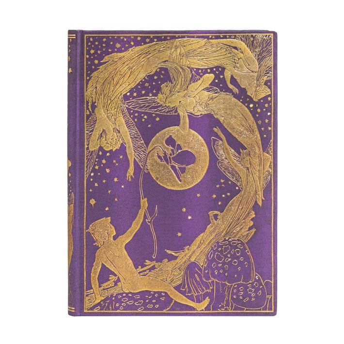 Paperblanks Тефтер Violet Fairy, Midi, широки редове, твърда корица, 72 листа