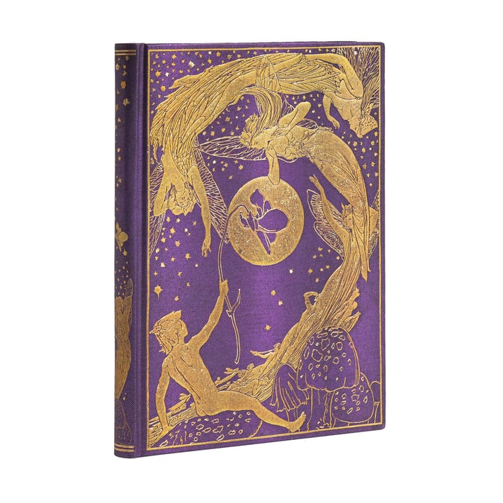 Paperblanks Тефтер Violet Fairy, Midi, широки редове, твърда корица, 72 листа